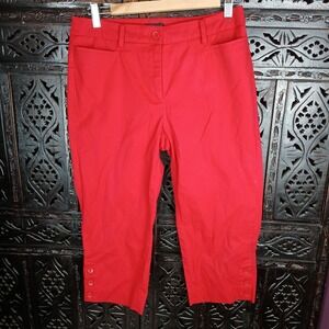 Talbots Women's Size 6P Cropped Capri Perfect Skimmer Pant Cotton Stretch Red